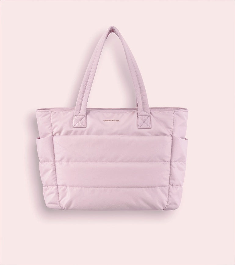 Calyss bubble shoulder bag in pink, front view