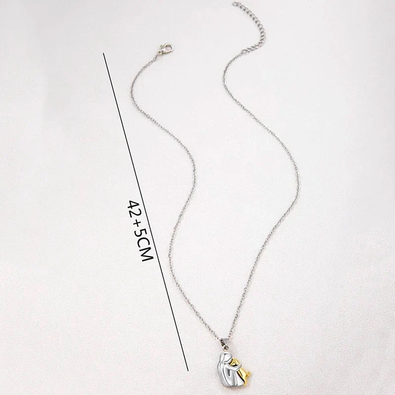 Eternal Friendship necklace laid flat showing fine chain and clasp with extender