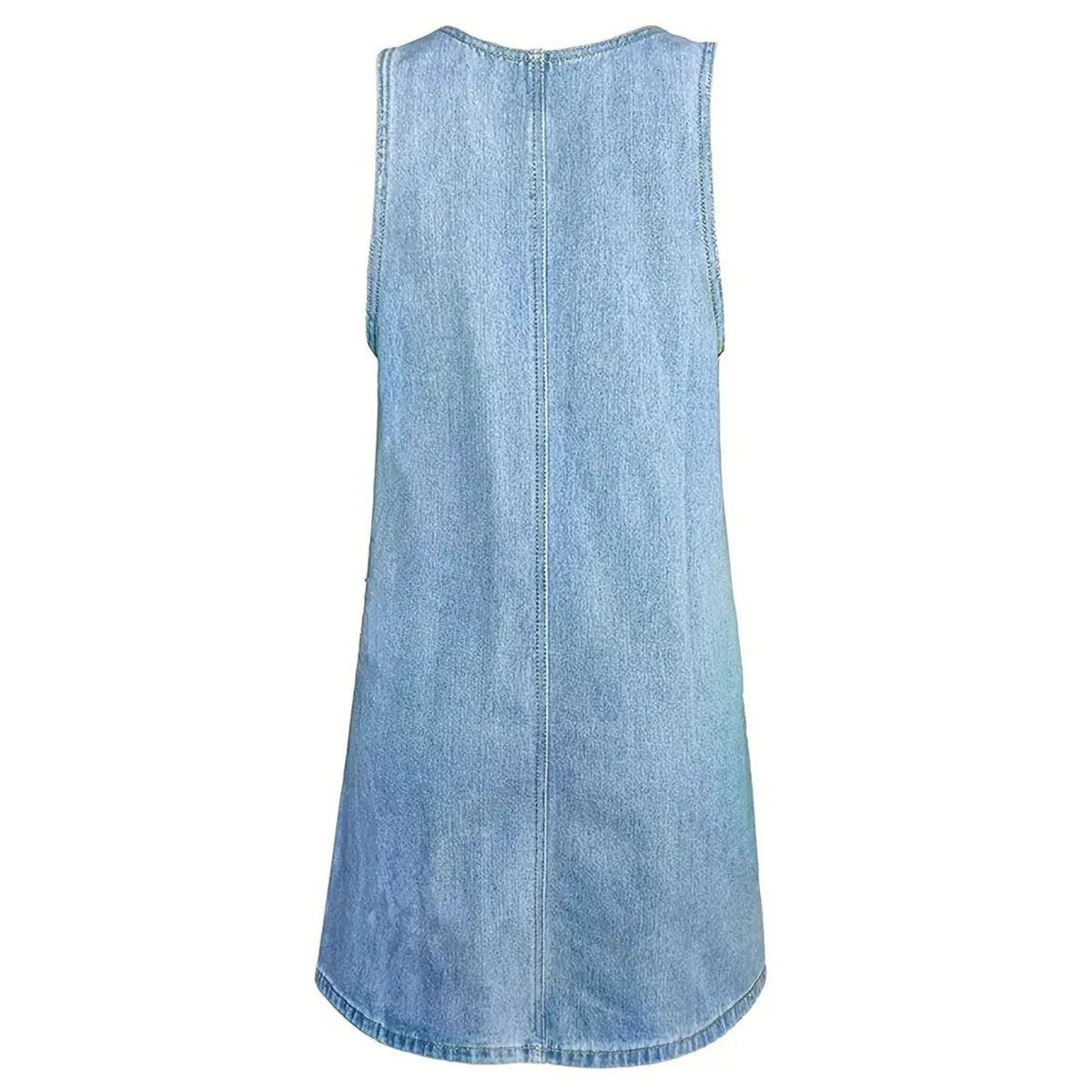 Saylor denim-look dress in light blue, back view