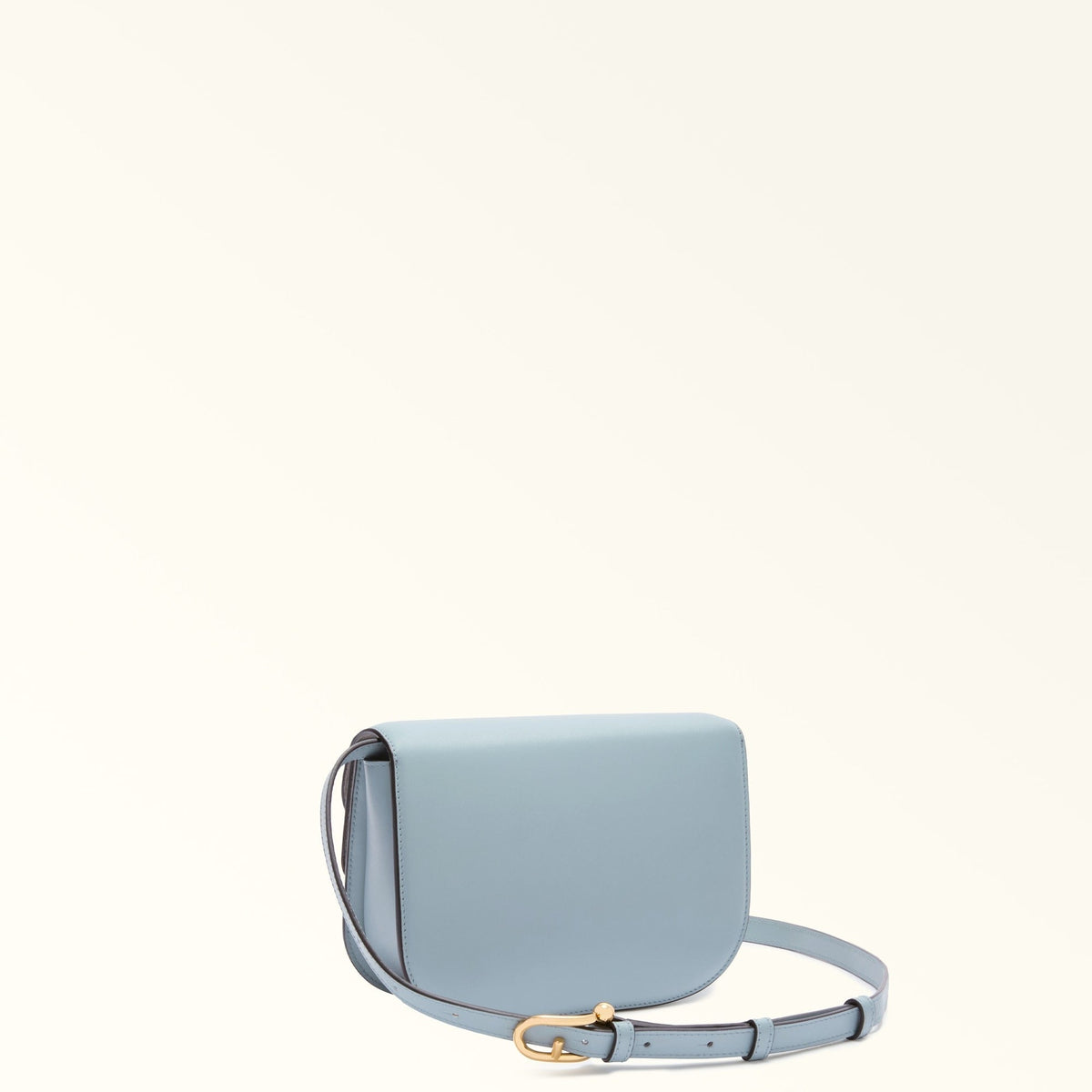 Zanélle mini shoulder bag in light blue, back view with adjustable strap