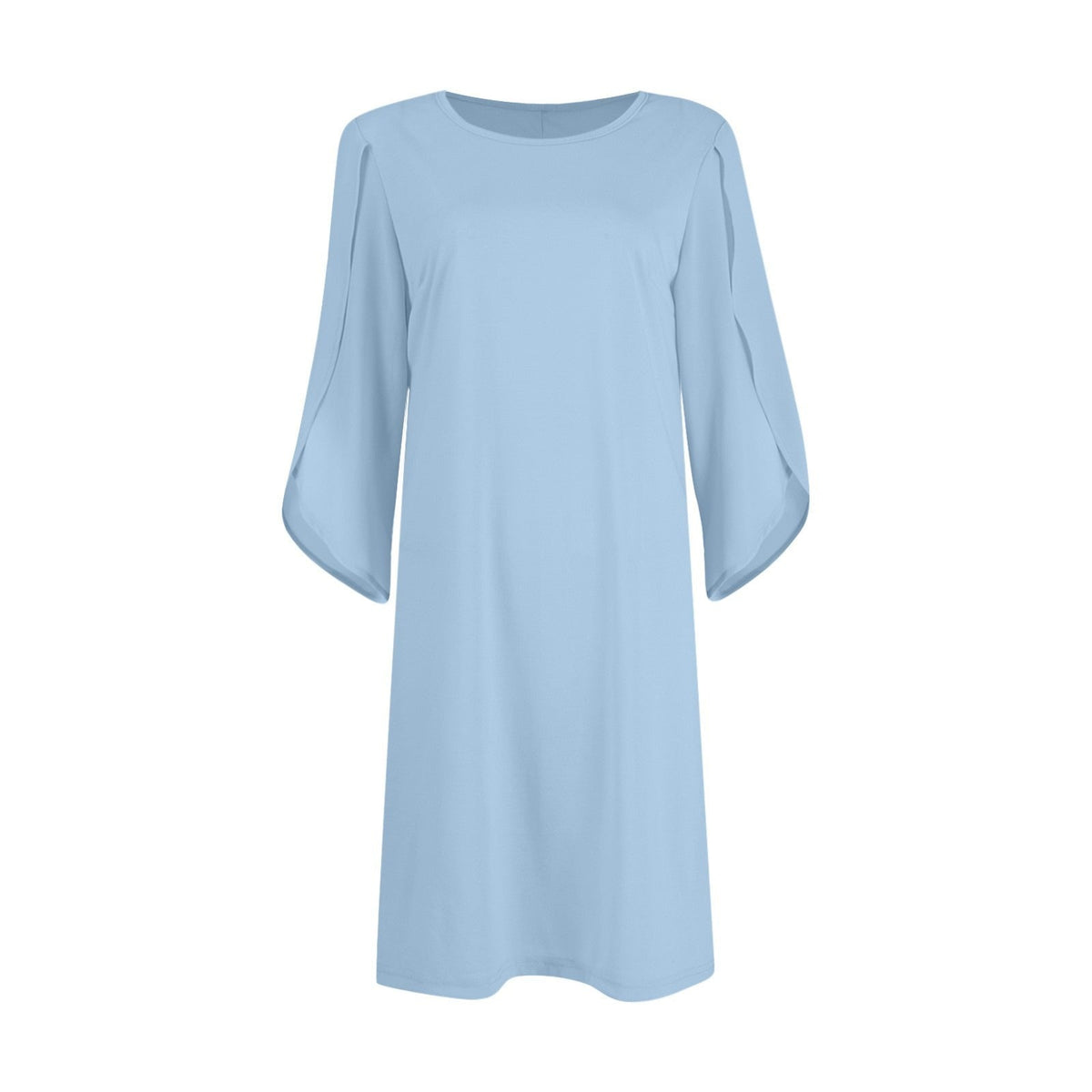Elise knee-length dress in light blue, front view