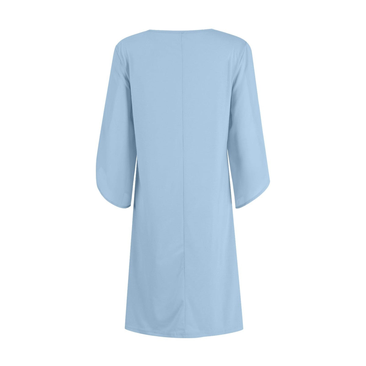 Elise knee-length dress in light blue, back view