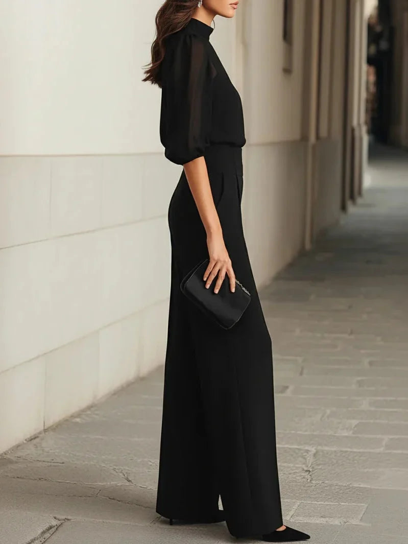 Emma elegant 3-piece set in black, side view
