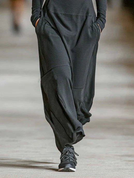 Luna maxi dress in black, detail of draped skirt and side pockets