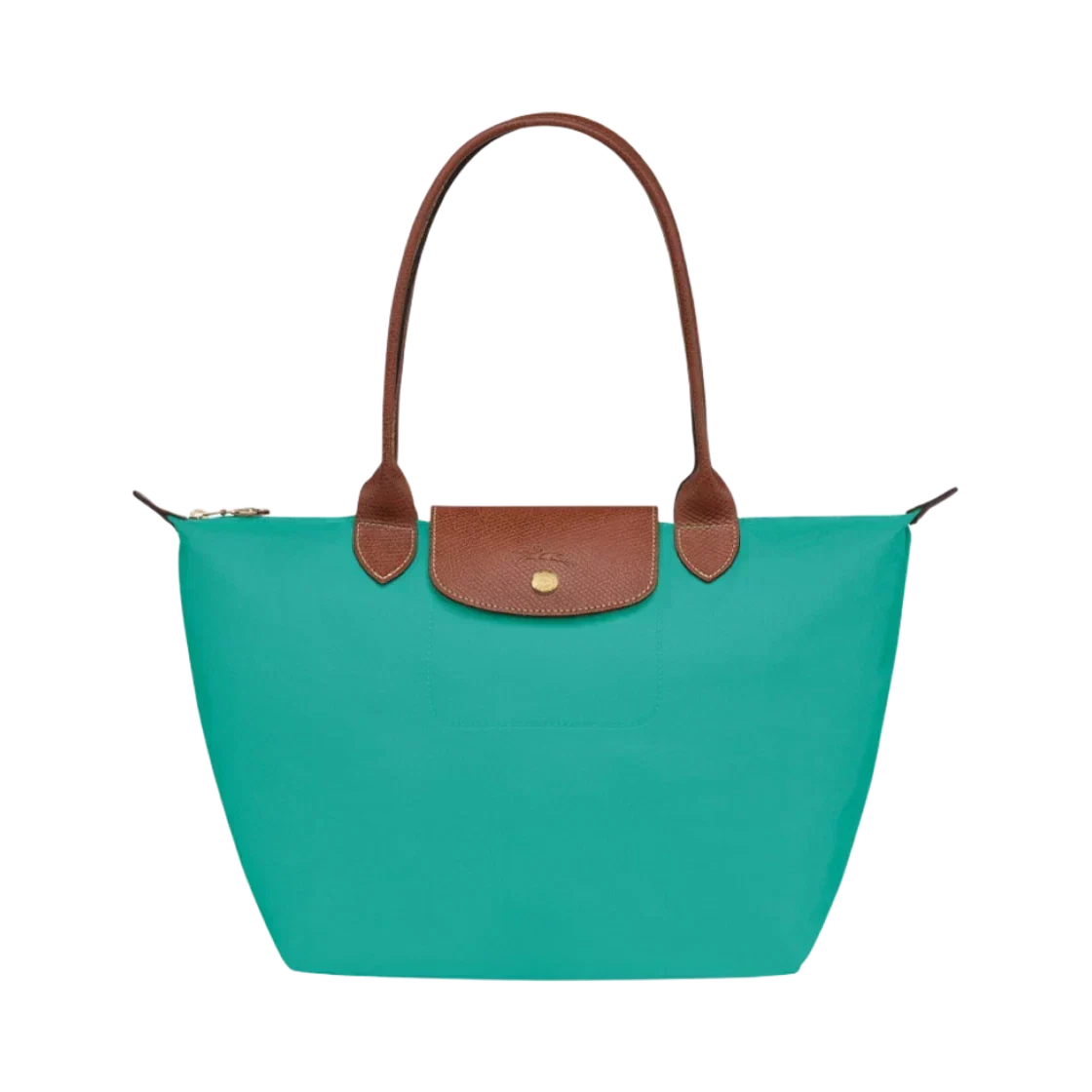 Large tote bag in turquoise, front view