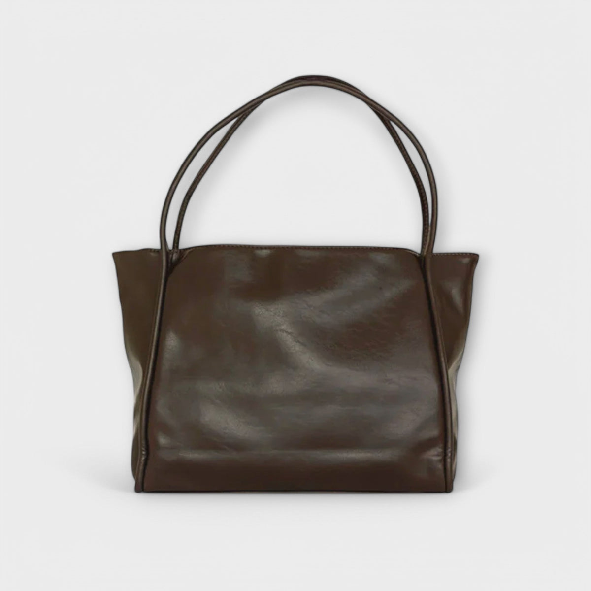 Valerie Blair tote bag in dark brown, front view