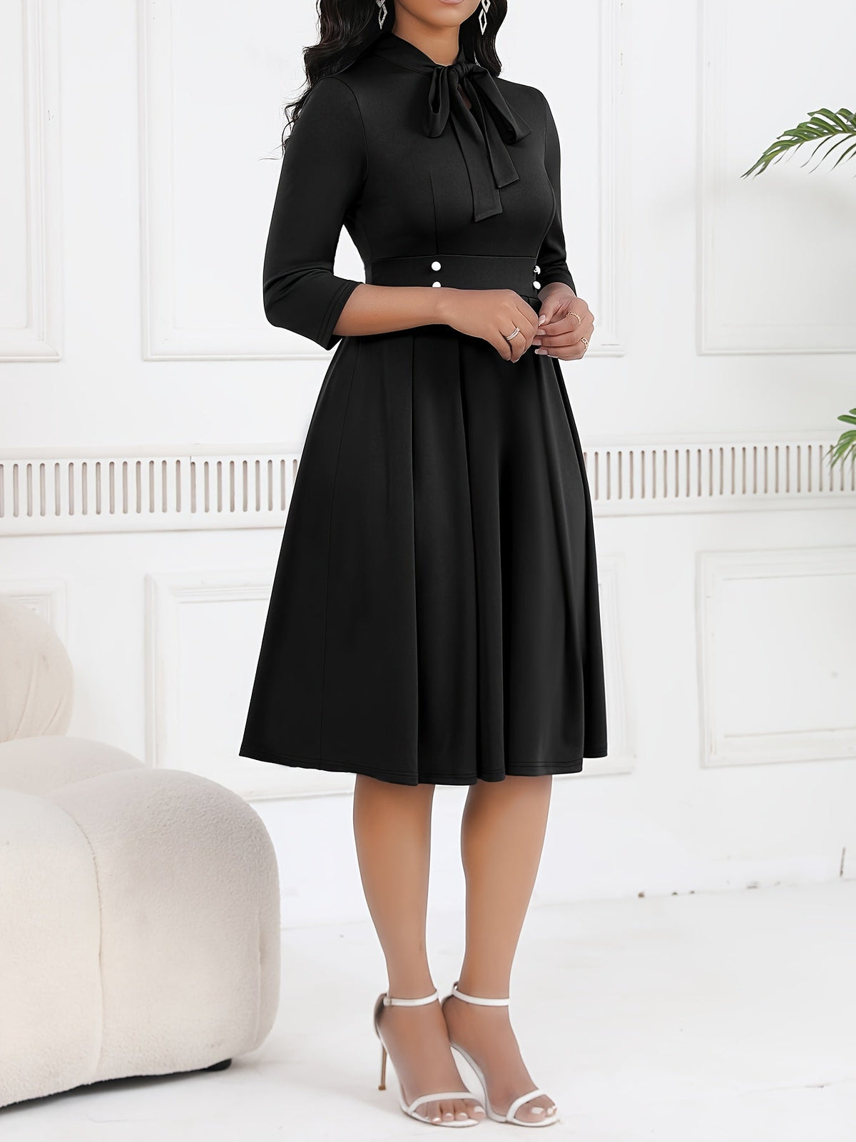 OLIVIA TIE-WAIST MIDI DRESS