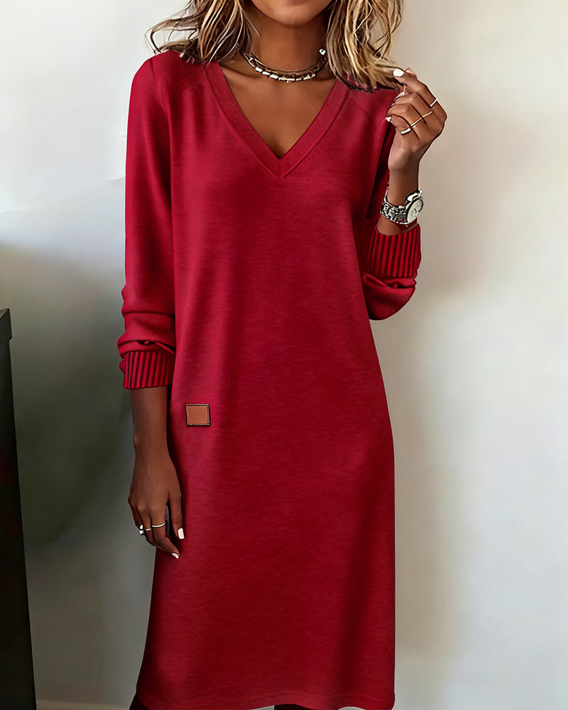 Jana comfortable dress in red, full front view