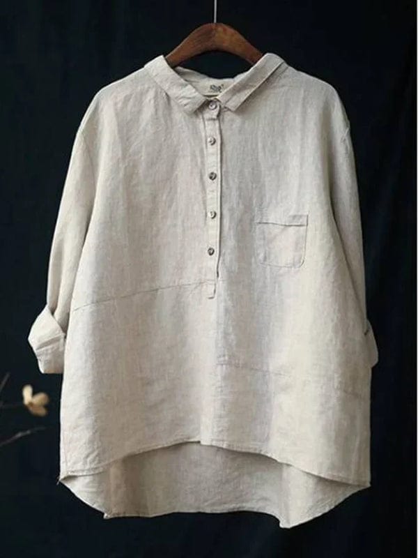 Fenora collared blouse in white, front view on hanger