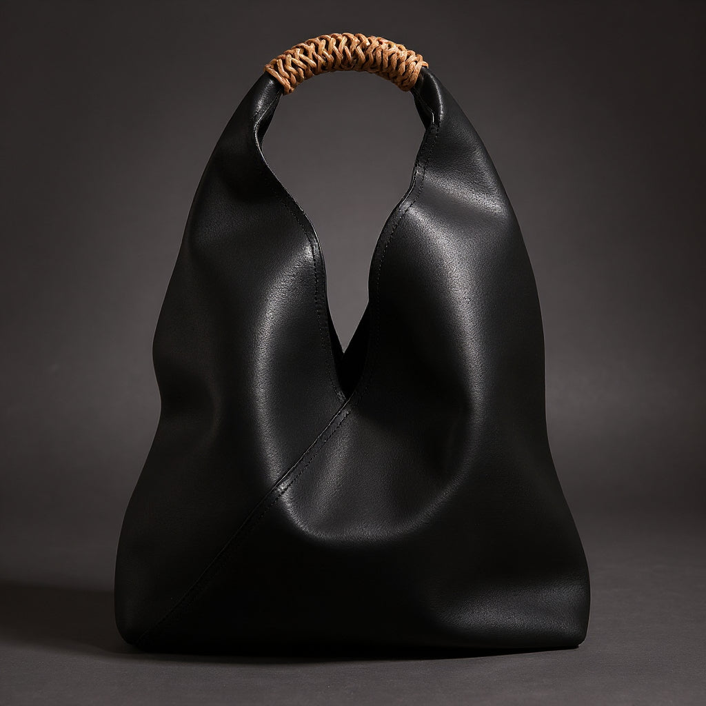 Sienna slouchy top handle bag in charcoal, front view