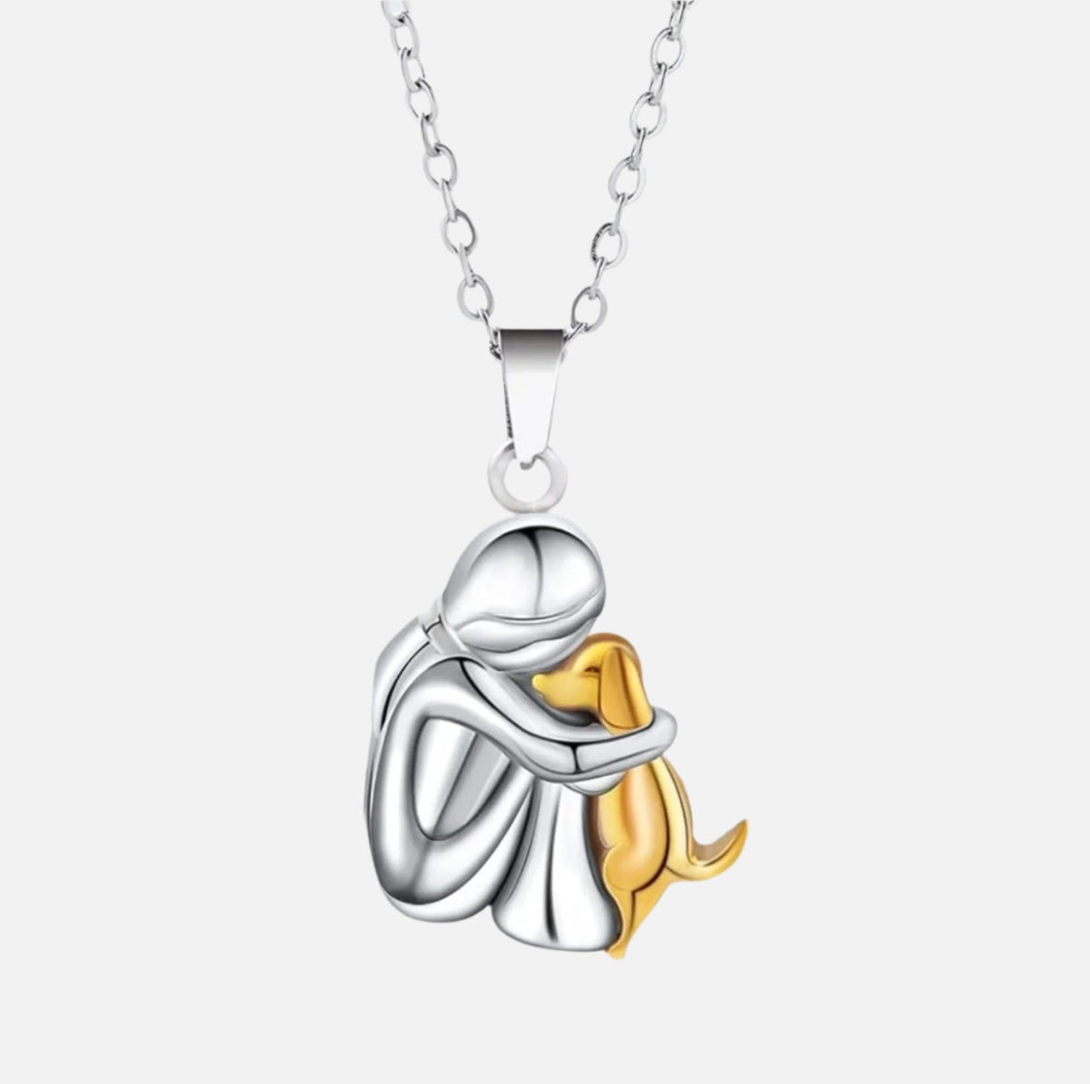 Eternal Friendship pendant in silver and gold, polished front view