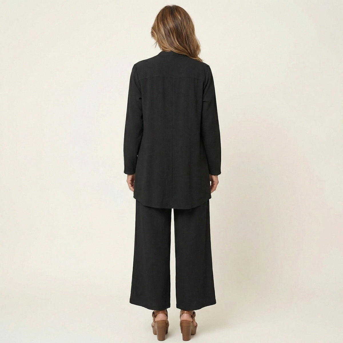 Vivienne three-piece set in black, back view