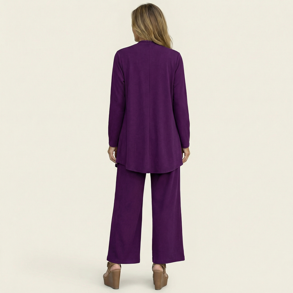 Vivienne three-piece set in purple, back view
