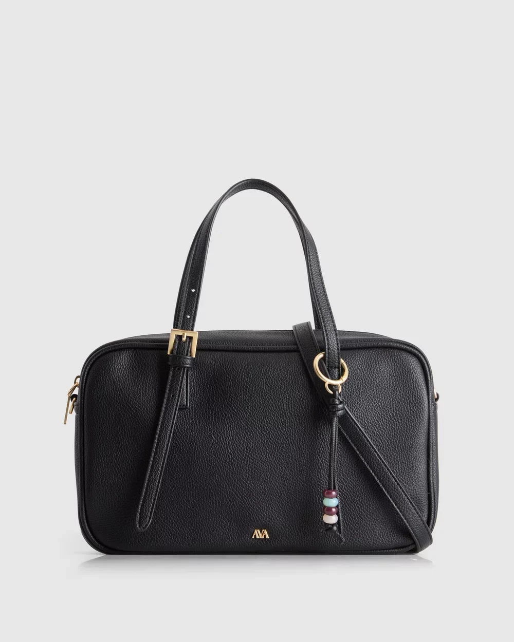 Lumière Paris bowler crossbody bag in black, front view