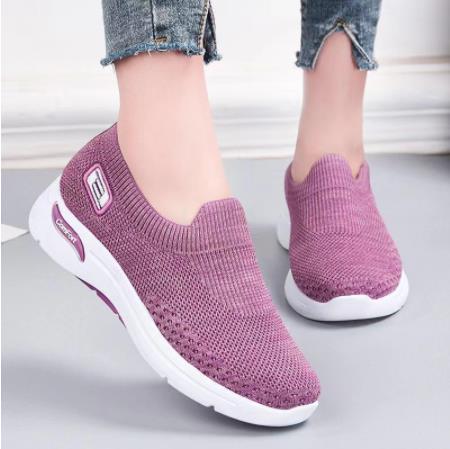 Sayaka slip-on shoes in purple, worn front view