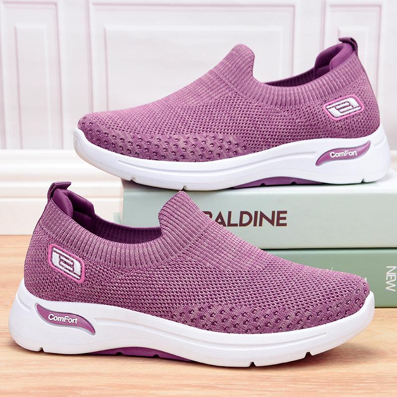 Sayaka slip-on shoes in purple, pair angled view