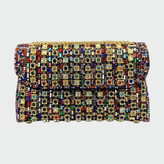 Laviera chain shoulder bag in multicolour, front view