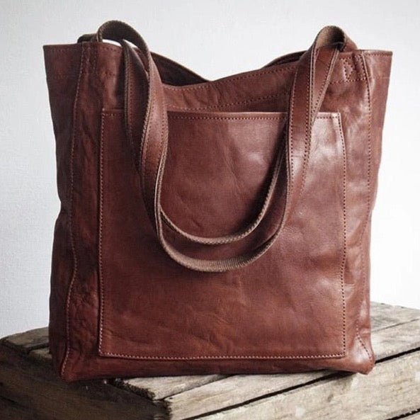 Maisie classic urban handbag in coffee brown, front view