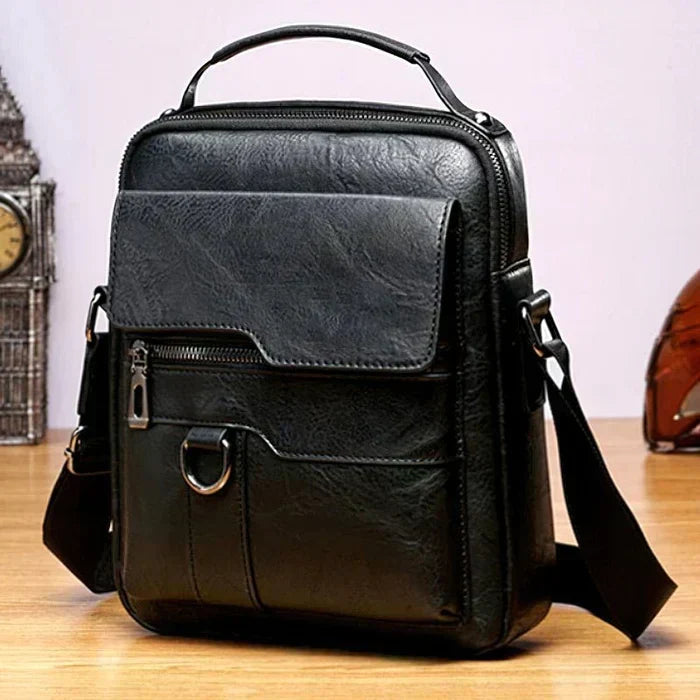 Ismeria luxury shoulder bag in black, front view