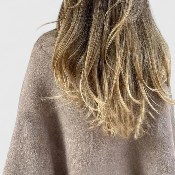 Mavis jacket in khaki, back view showing soft brushed texture