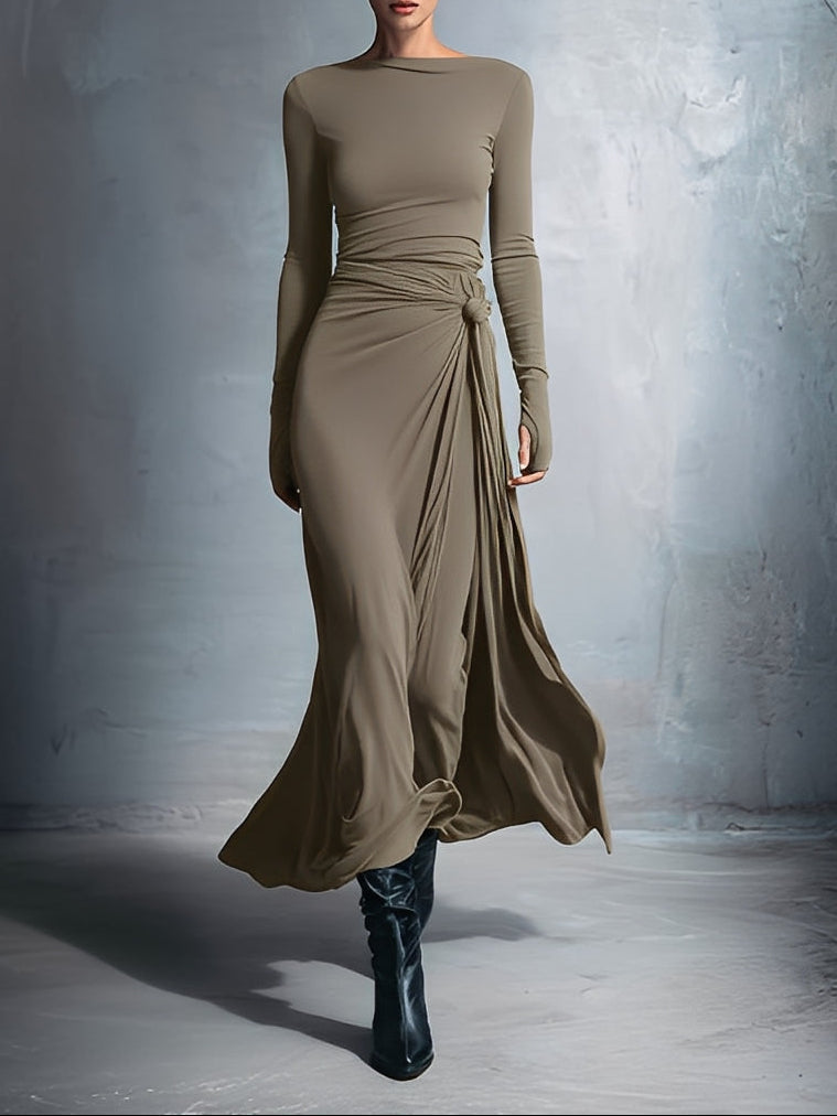 YASMINA | MAXI DRESS WITH SIDE TIE