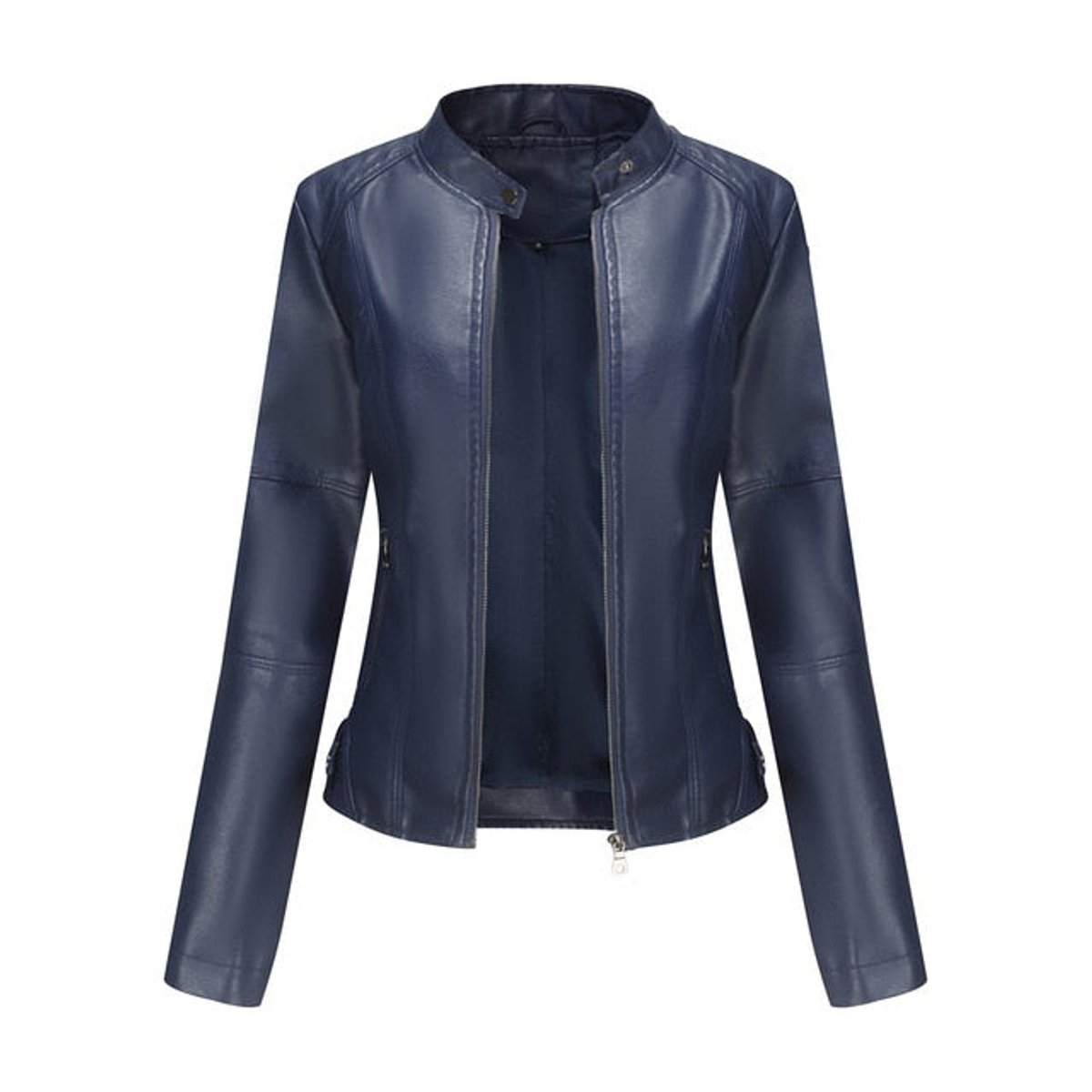 Helen | Refined Mandarin-Collar Biker Jacket