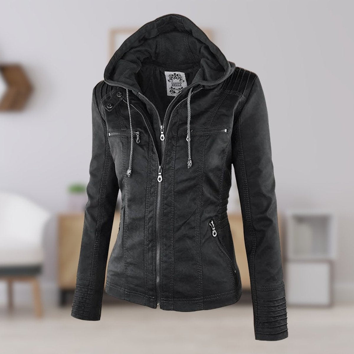 Lucinda | Biker Jacket with Removable Hood