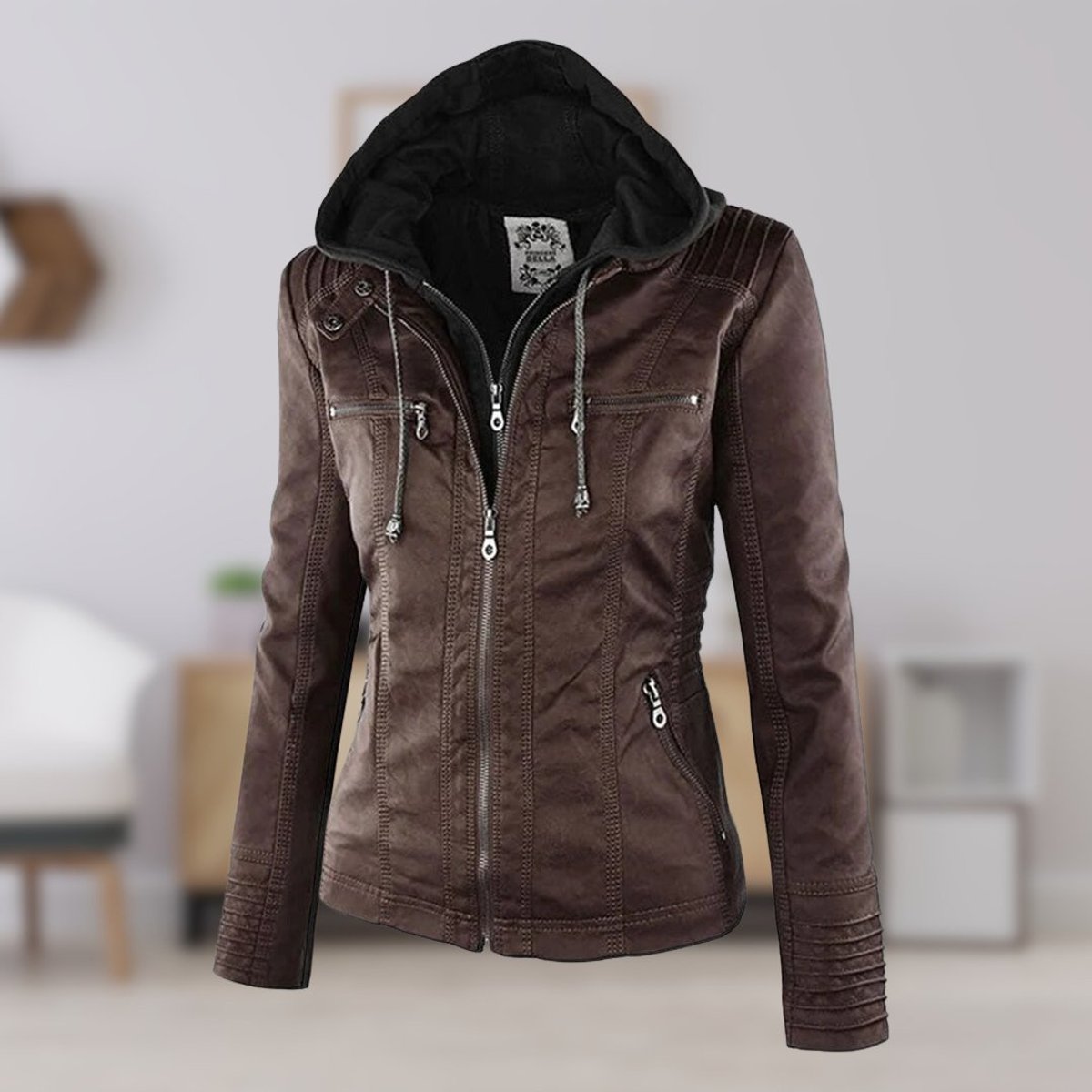 Lucinda | Biker Jacket with Removable Hood