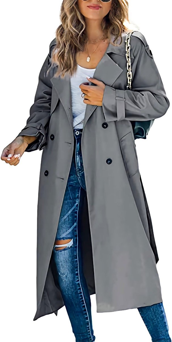 Juliet | Long Double-Breasted Belted Trench Coat