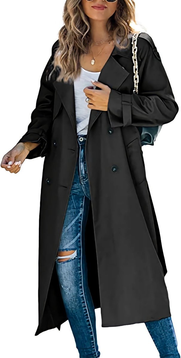 Juliet | Long Double-Breasted Belted Trench Coat