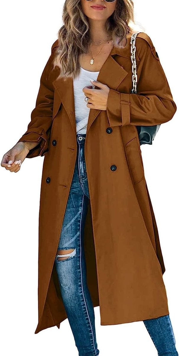 Juliet | Long Double-Breasted Belted Trench Coat