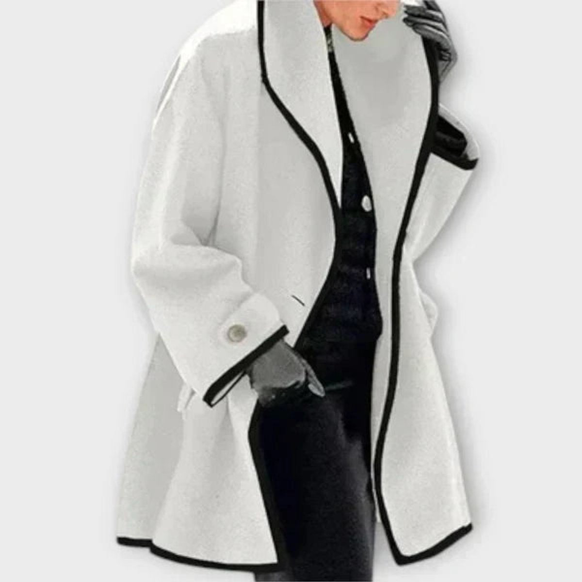 Flora | Oversized Coat with Contrast Trim