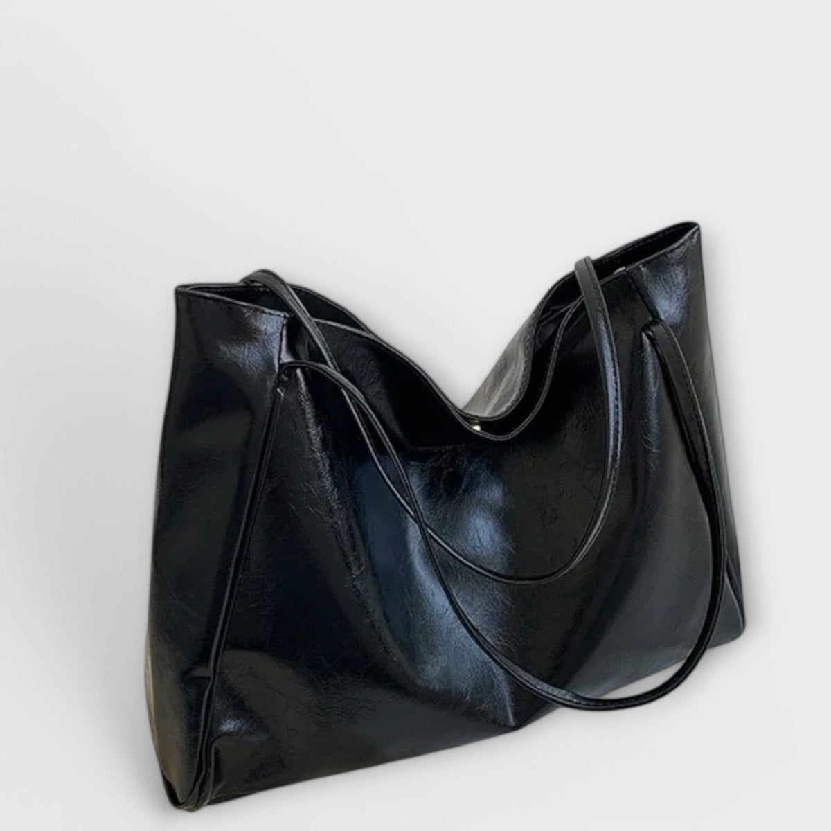 Valerie Blair tote bag in black, open top view showing roomy interior